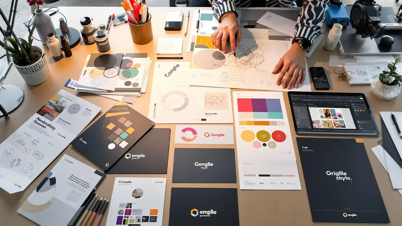 Moodboard visual branding perusahaan sebagai bagian dari strategi Brand Asset Photography.